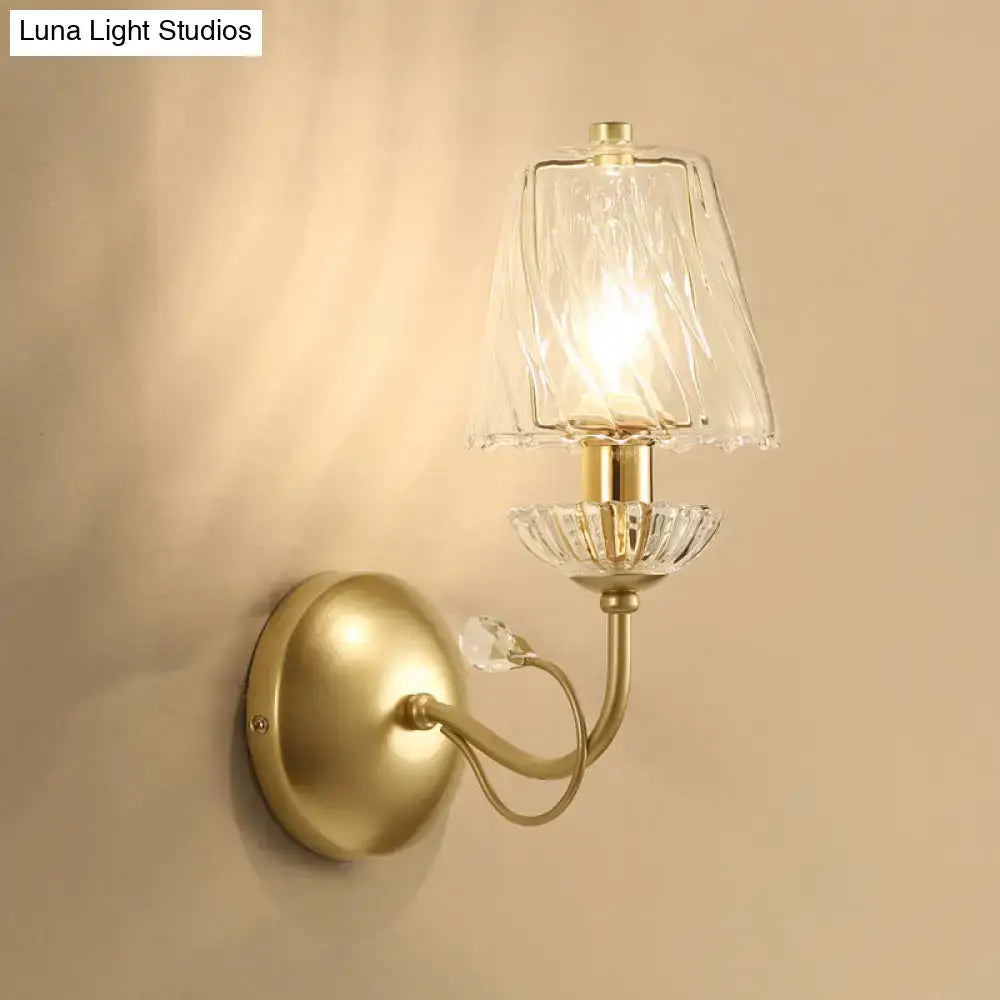 Modern gold crystal glass sconce living room wall lamp