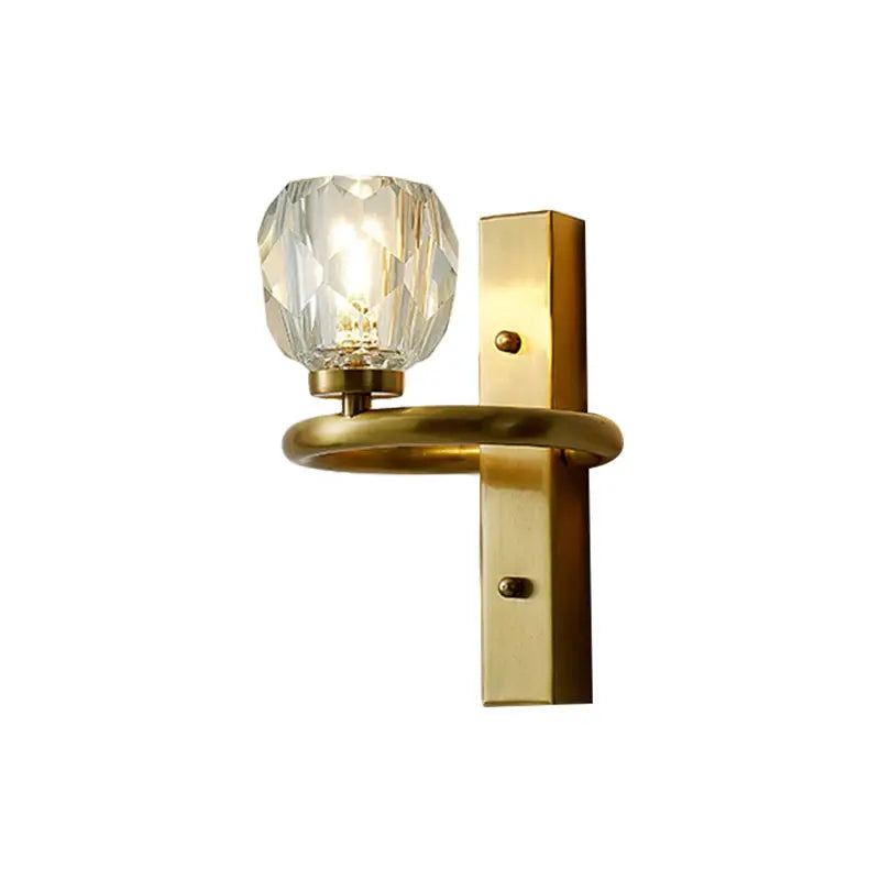 Modern gold crystal globe sconce bedroom wall light 110v-120v