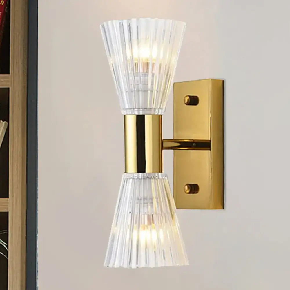 Modern gold crystal hourglass wall light fixture bedroom wall light