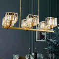 Modern gold crystal island light fixture dining room 6 head e12 e14