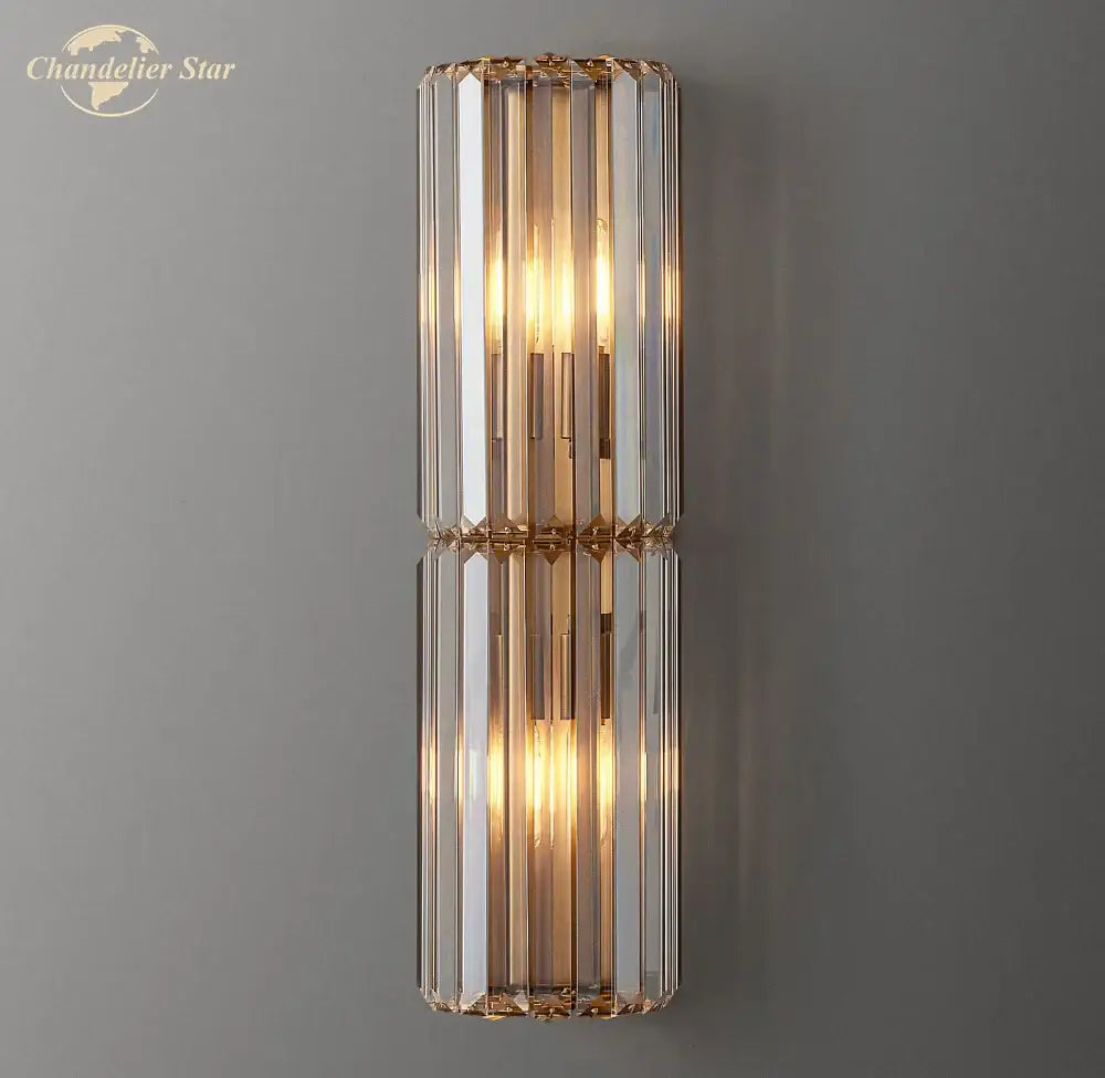 Modern gold crystal led wall sconce bedroom lighting