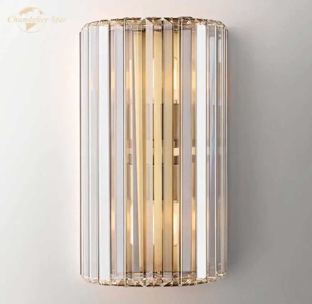 Modern gold crystal led wall sconce bedroom lighting