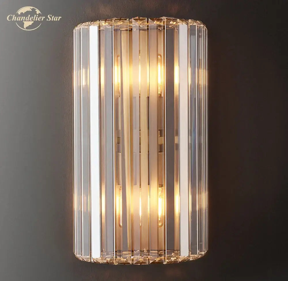 Modern gold crystal led wall sconce bedroom lighting