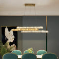 Modern gold crystal linear island light kitchen chandelier