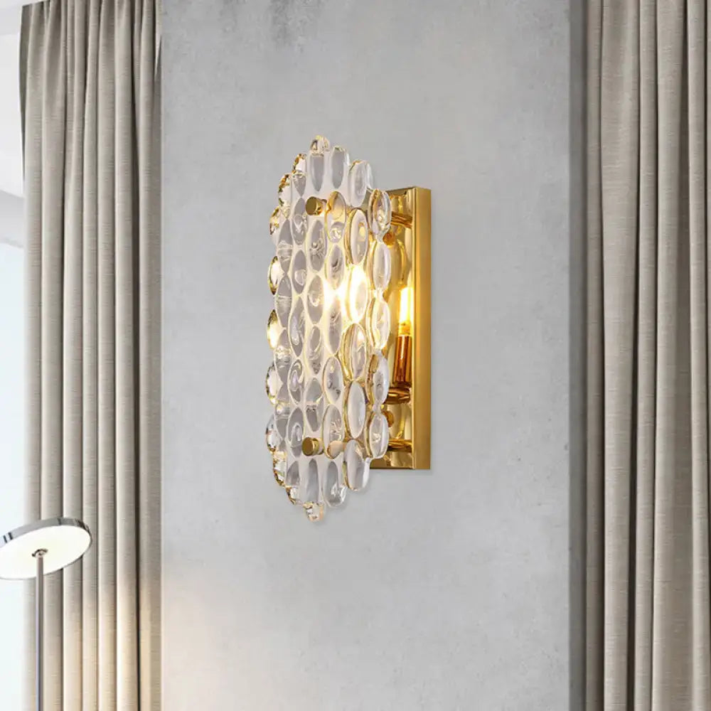 Modern gold crystal panel wall lamp – hallway sconce 110v-120v