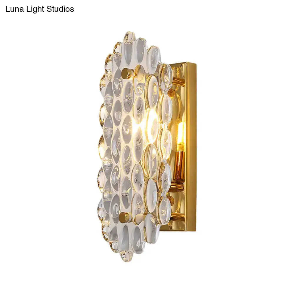 Modern gold crystal panel wall lamp – hallway sconce 110v-120v