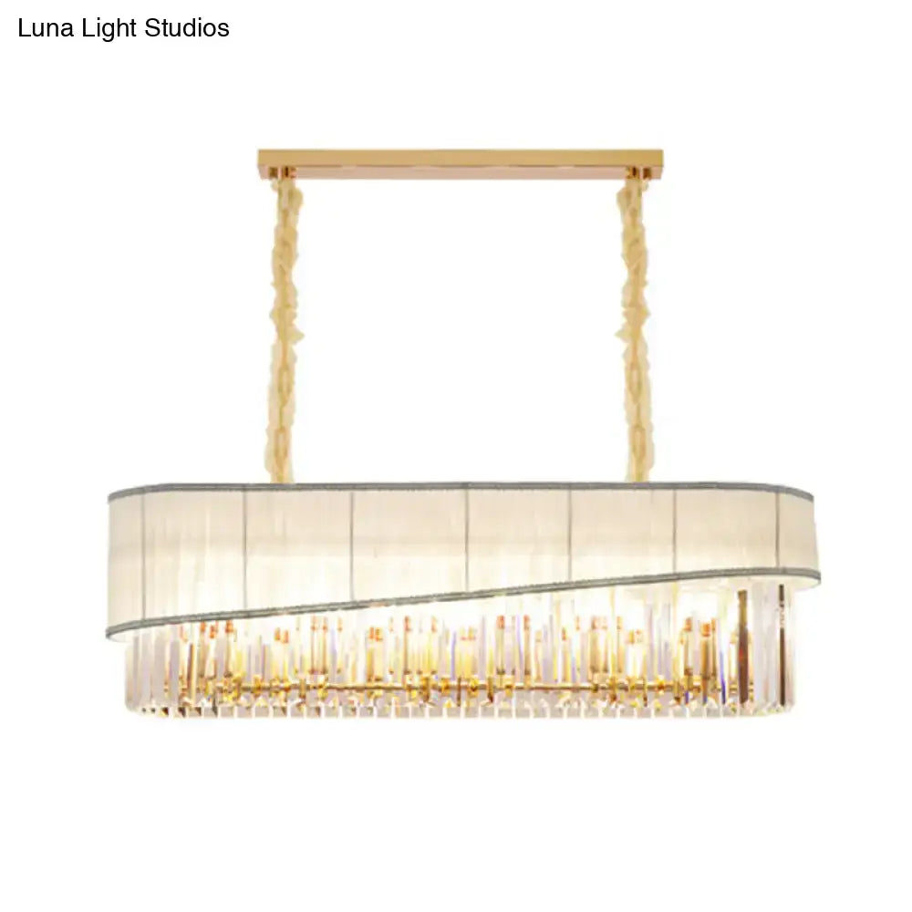 Modern gold crystal pendant light fixture – dining room chandelier