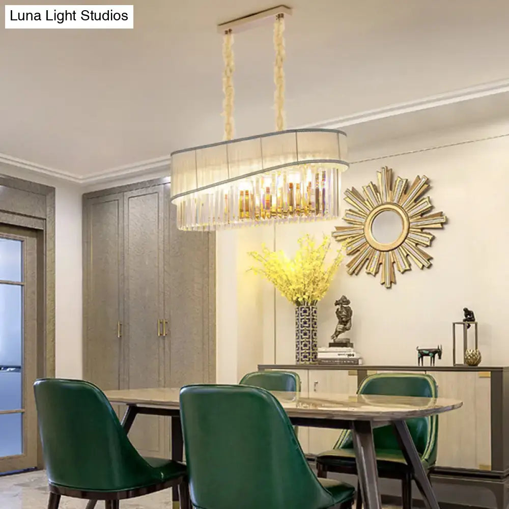Modern gold crystal pendant light fixture – dining room chandelier