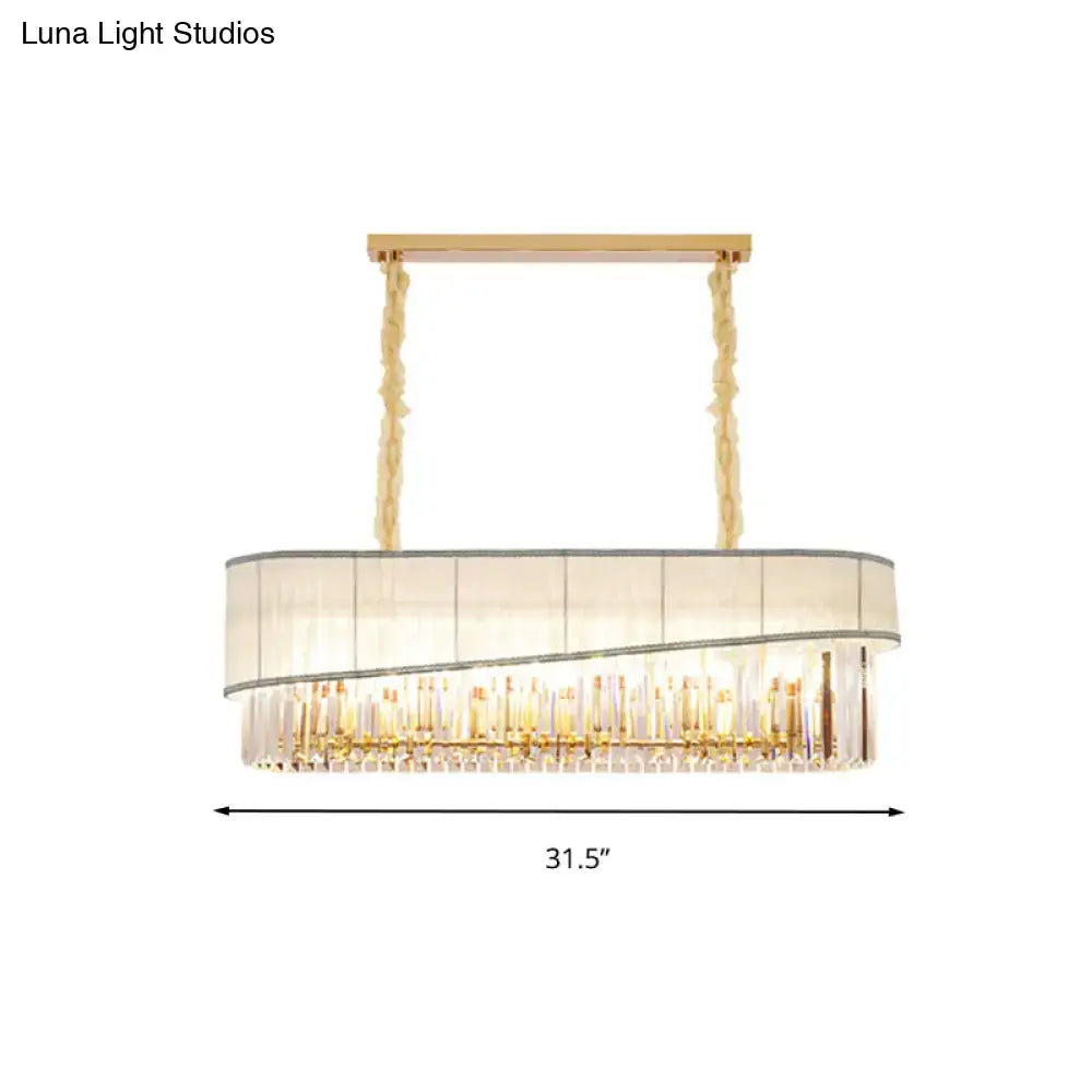 Modern gold crystal pendant light fixture – dining room chandelier