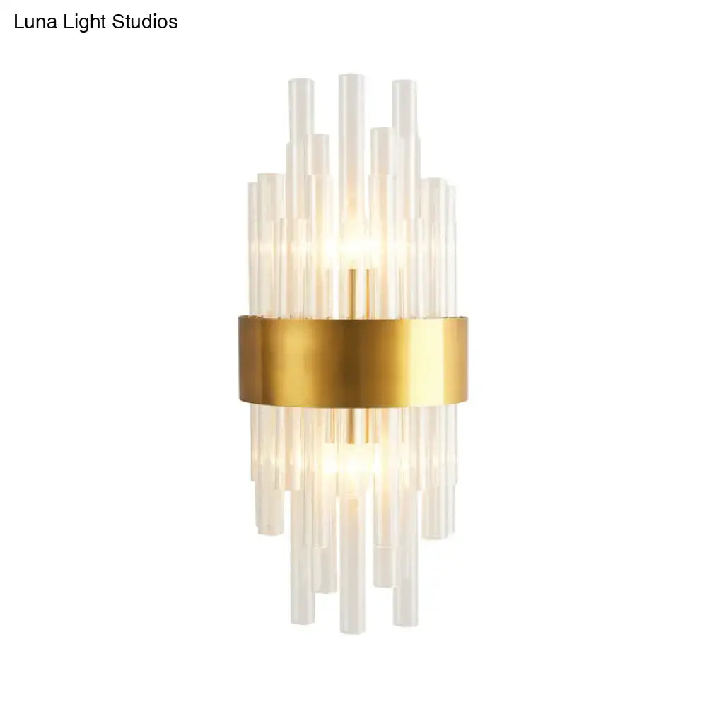 Modern gold crystal rod wall sconce living room 110v-120v light