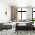Modern gold crystal shade wall light living room sunburst design