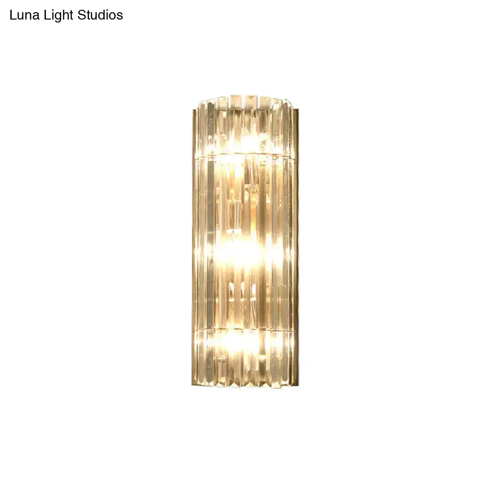 Modern gold crystal shade wall scone living room 3 light flush mount