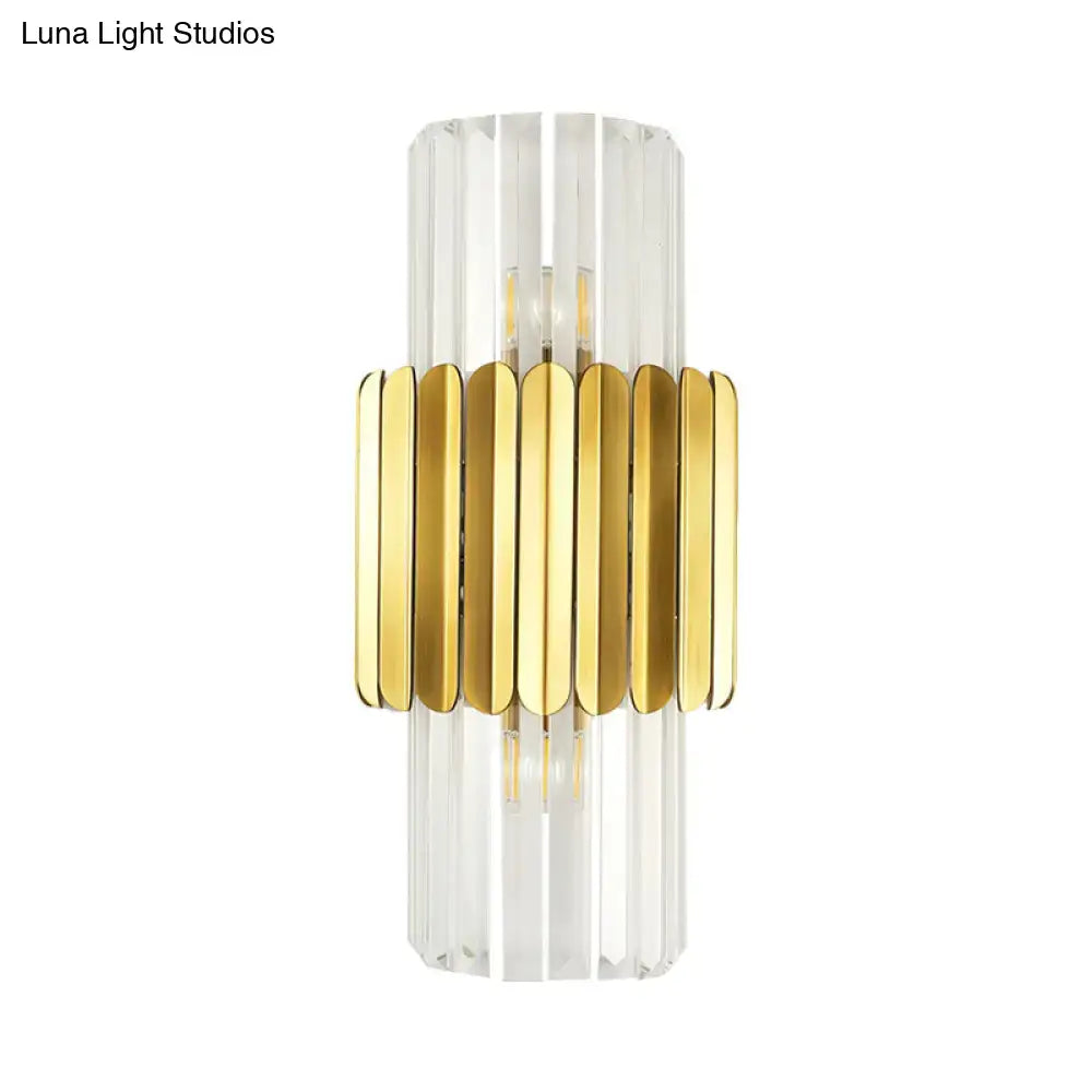 Modern gold crystal wall lamp bedroom sconce light