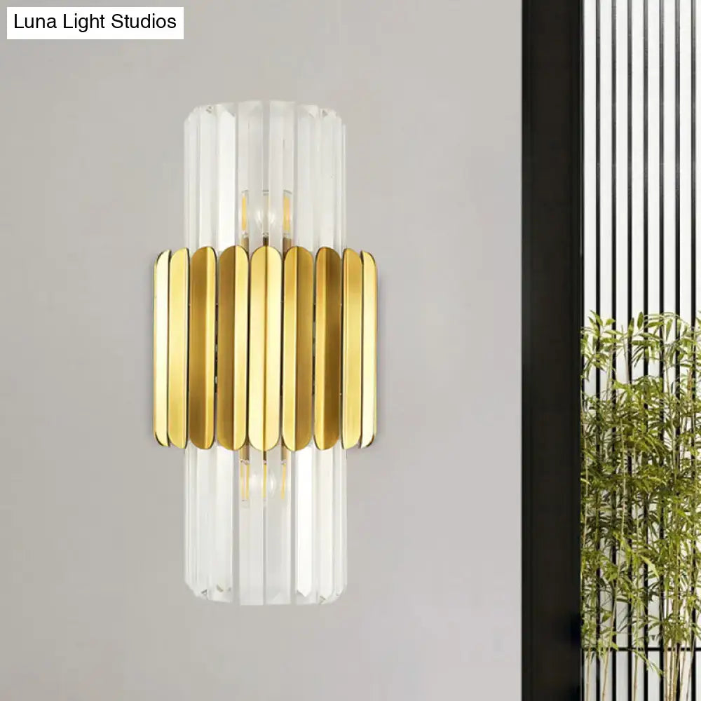 Modern gold crystal wall lamp bedroom sconce light