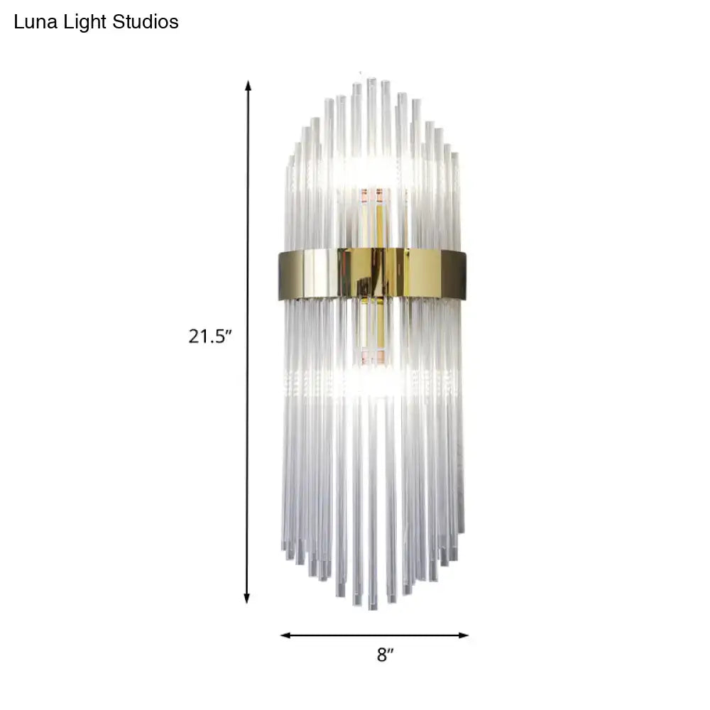 Modern gold crystal wall lamp living room glass sconce