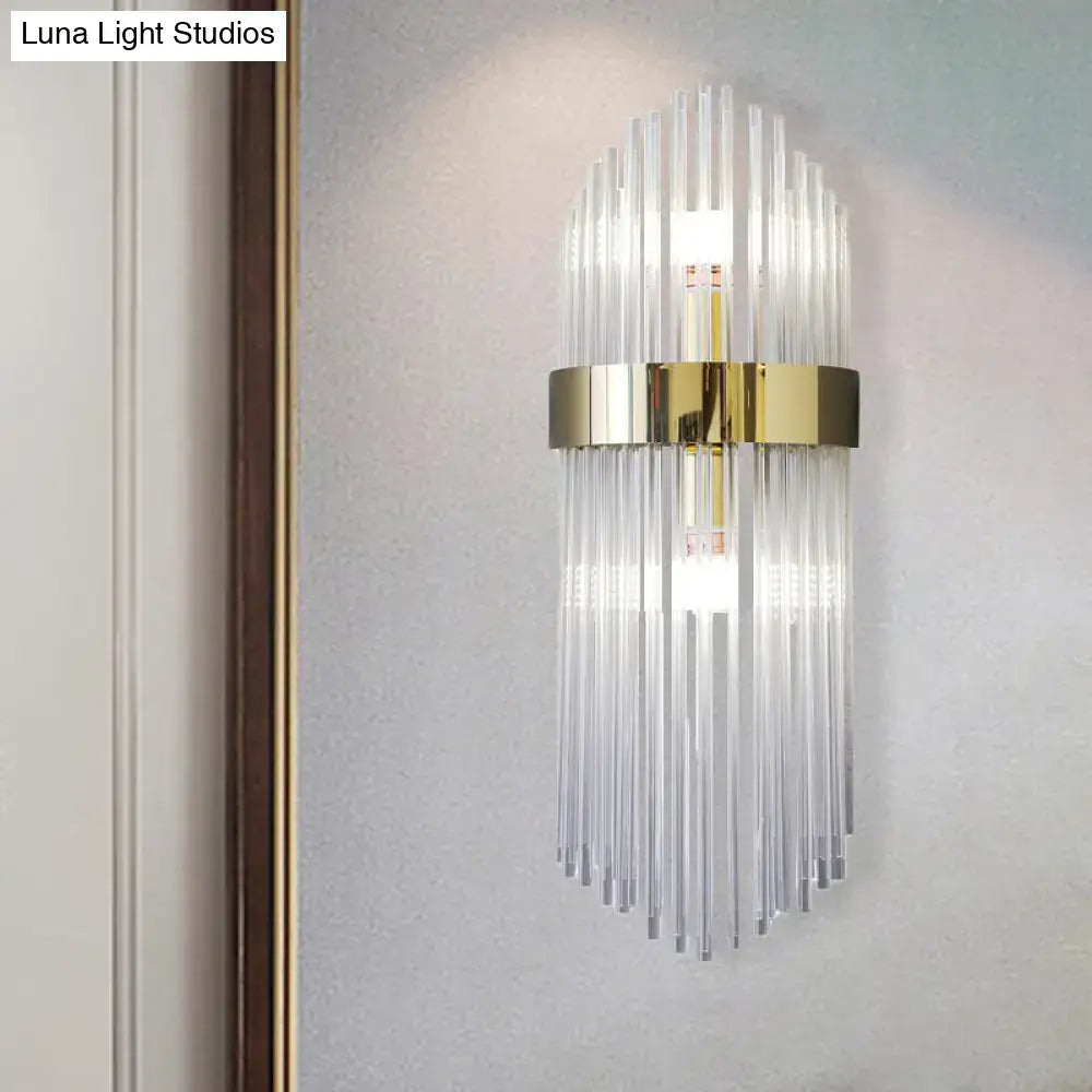 Modern gold crystal wall lamp living room glass sconce