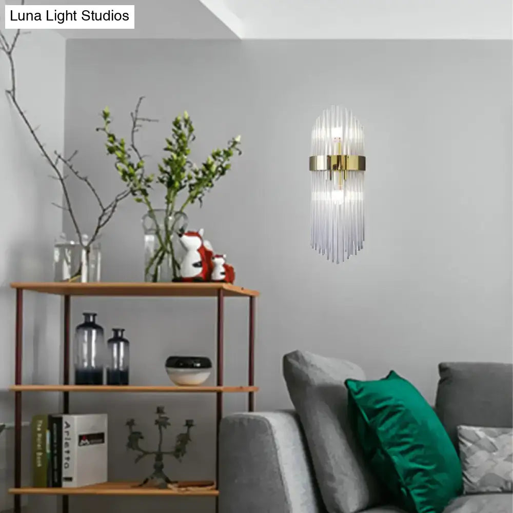 Modern gold crystal wall lamp living room glass sconce