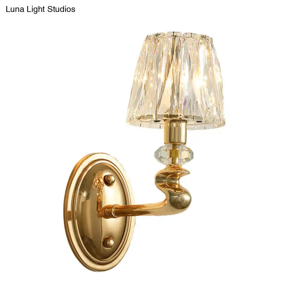 Modern gold crystal wall light fixture for bedroom