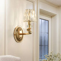 Modern gold crystal wall light fixture for bedroom