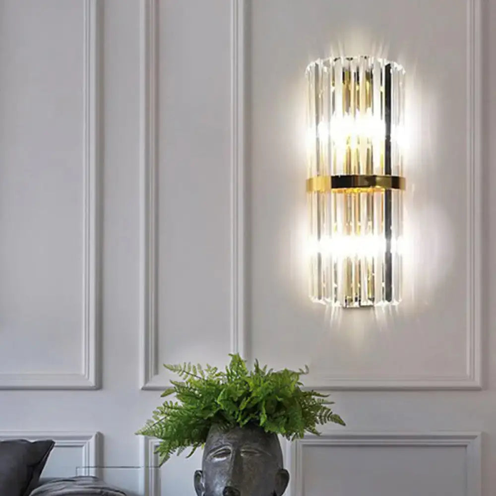 Modern gold crystal wall sconce – living room 110v-120v light