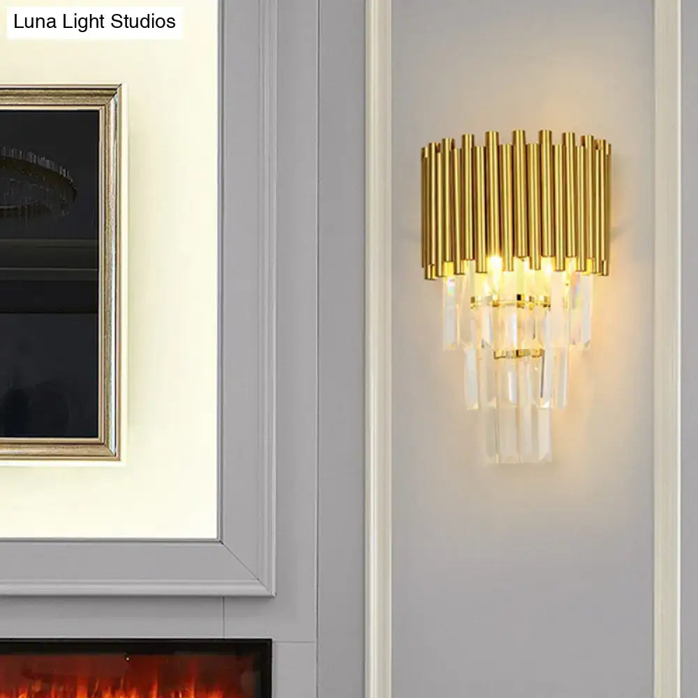 Modern gold crystal wall sconce living room e14 light type