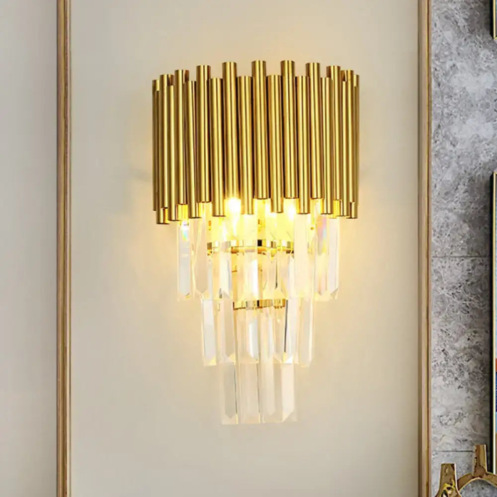 Modern gold crystal wall sconce living room e14 light type