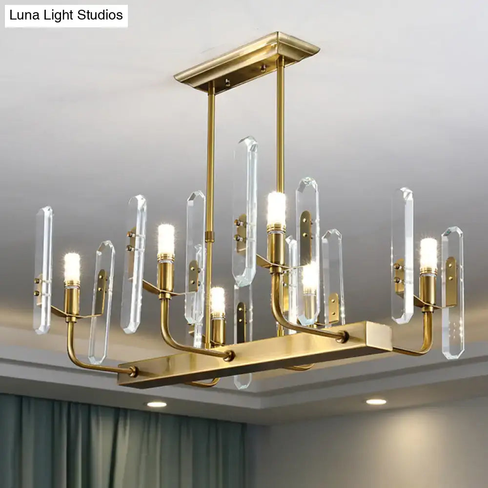 Modern gold curved arm island lighting living room chandelier