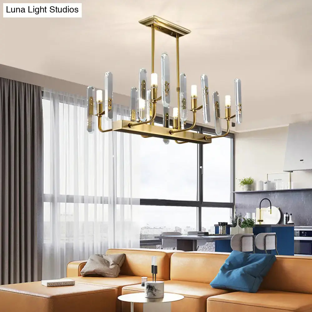 Modern gold curved arm island lighting living room chandelier