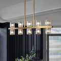 Modern gold cylinder island light fixture dining room chandelier