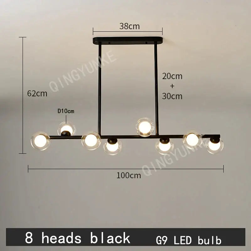 Modern gold decorbites bubble ball led hanging chandelier dining room