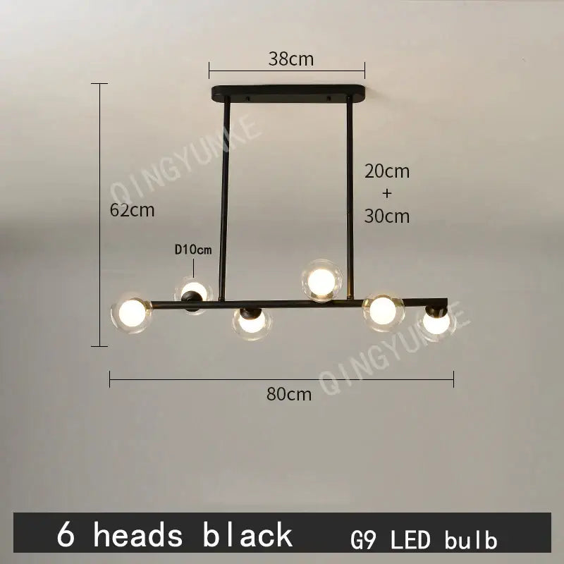 Modern gold decorbites bubble ball led hanging chandelier dining room