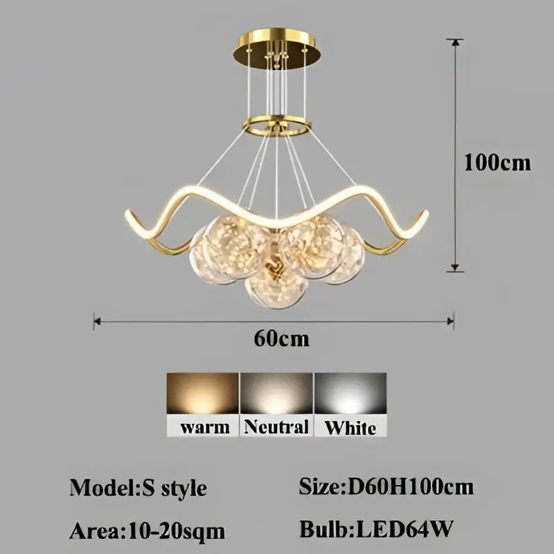 Modern gold decorbites bubble chandeliers – dining room led light