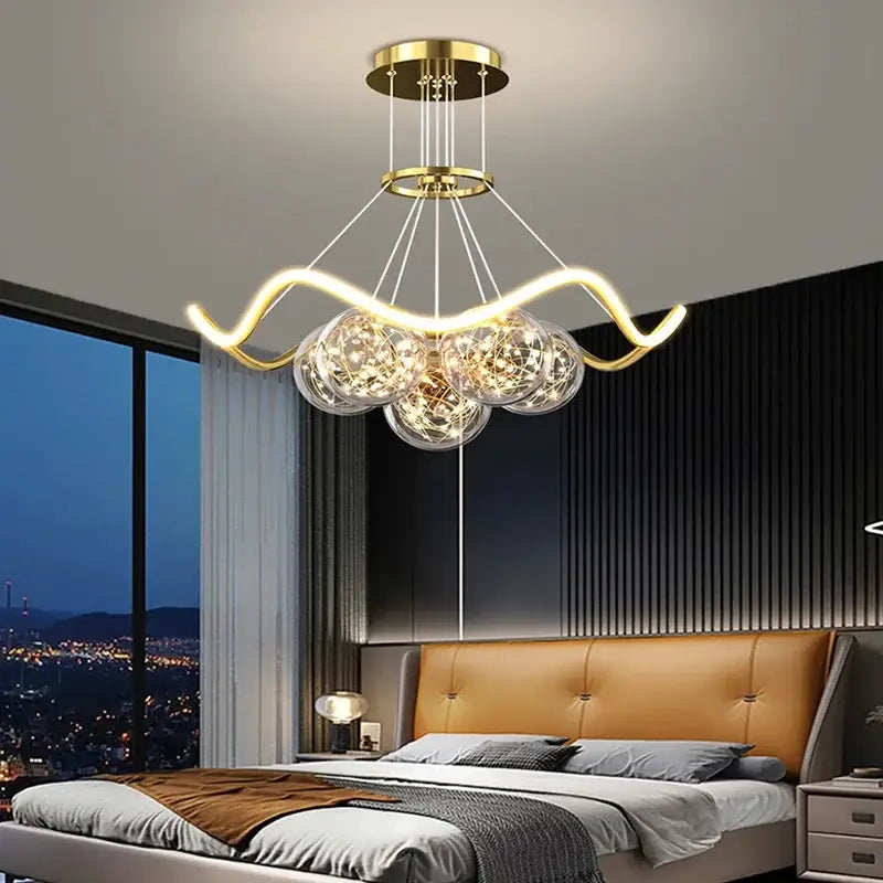 Modern gold decorbites bubble chandeliers – dining room led light