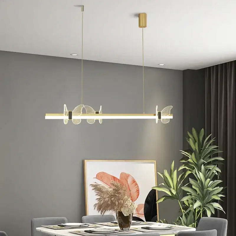 Modern gold decorbites butterfly flower chandelier dining room light