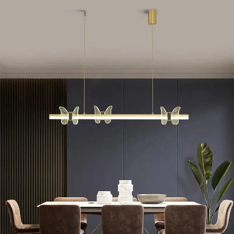 Modern gold decorbites butterfly flower chandelier dining room light