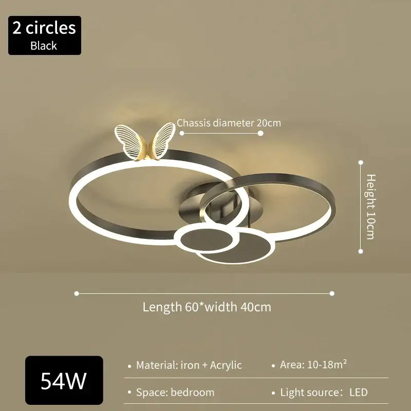 Modern gold decorbites butterfly light round living room lamp
