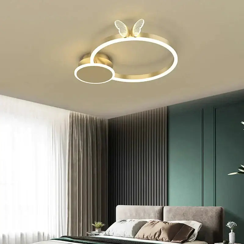 Modern gold decorbites butterfly light round living room lamp