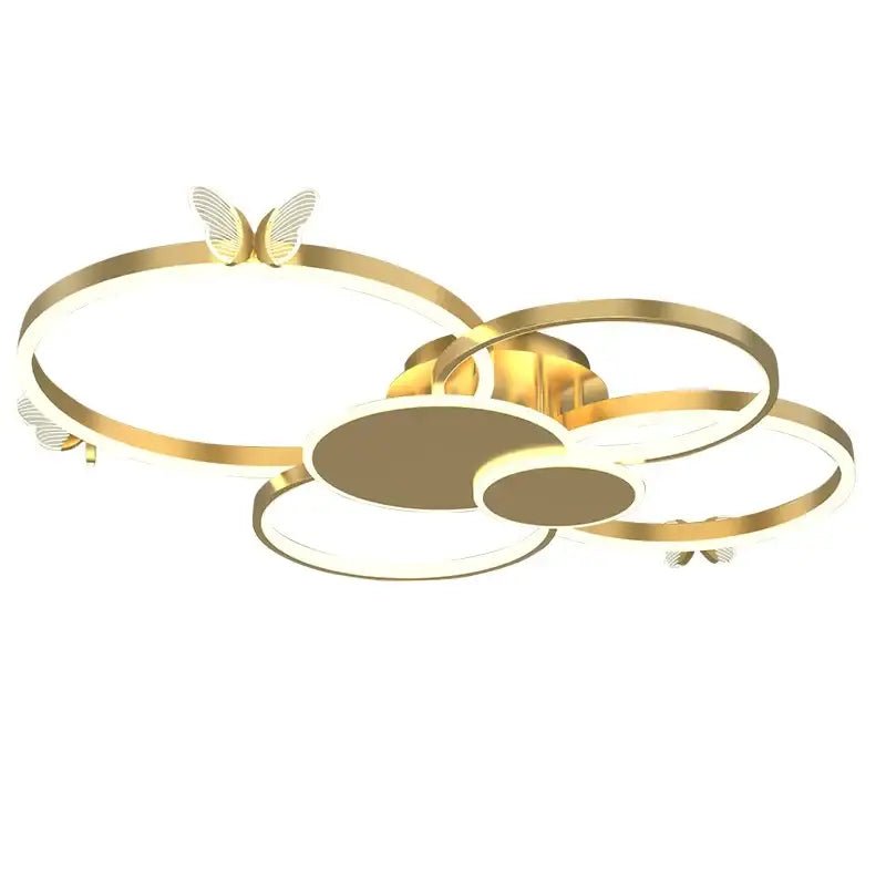 Modern gold decorbites butterfly light round living room lamp