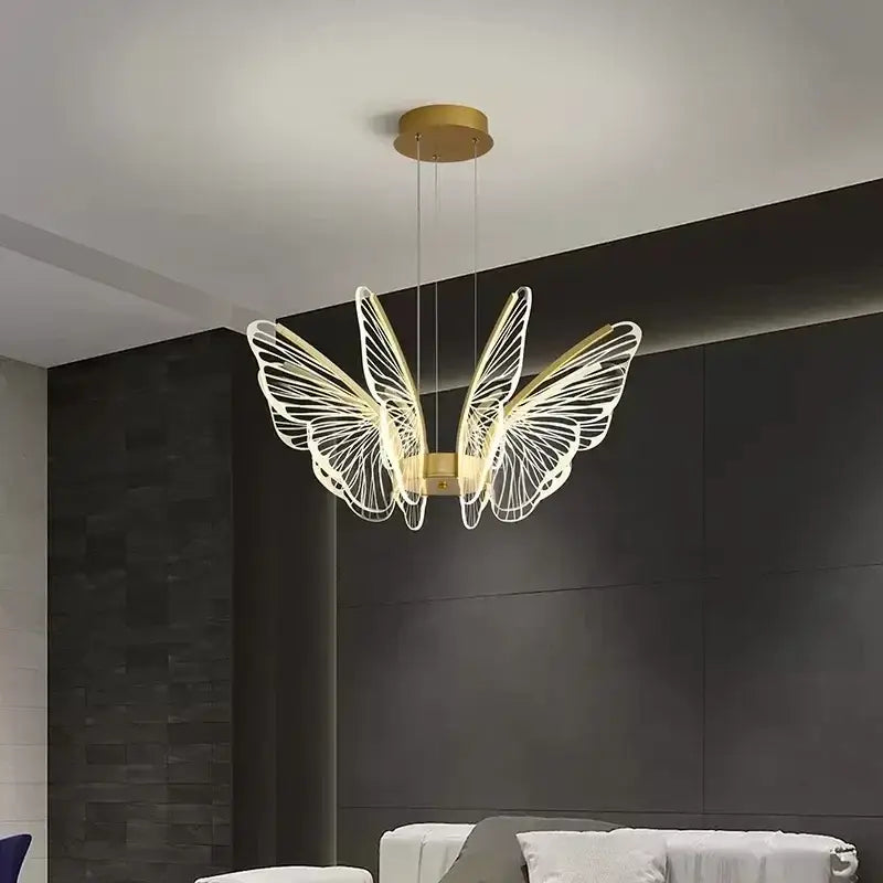 Modern gold decorbites butterfly pendant light dining room