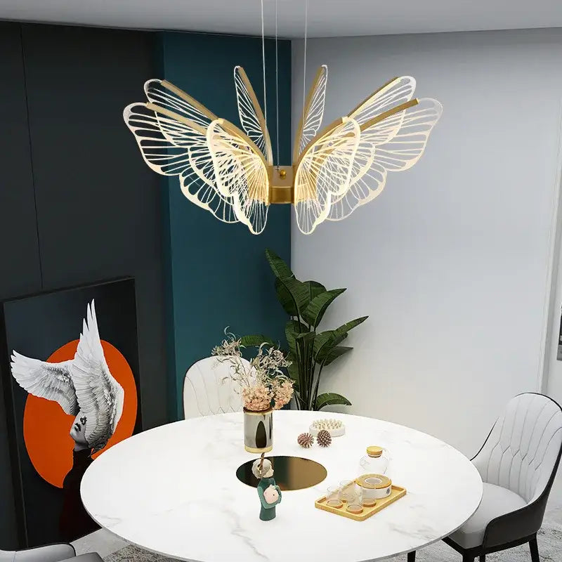 Modern gold decorbites butterfly pendant light dining room