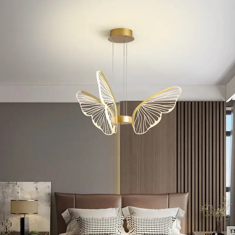 Modern gold decorbites butterfly pendant light dining room