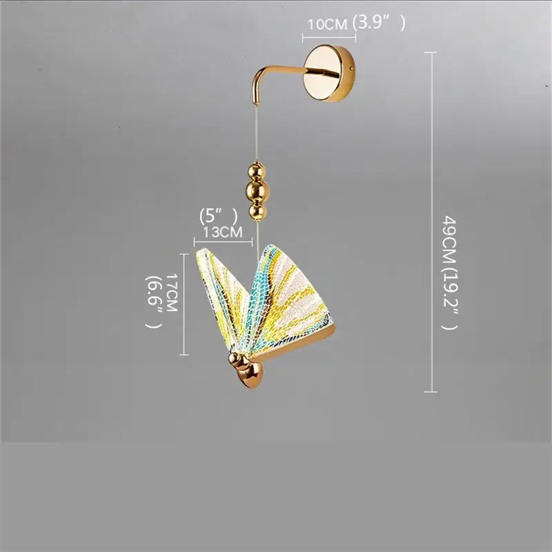Modern gold decorbites butterfly wall lights bedroom glass sconces