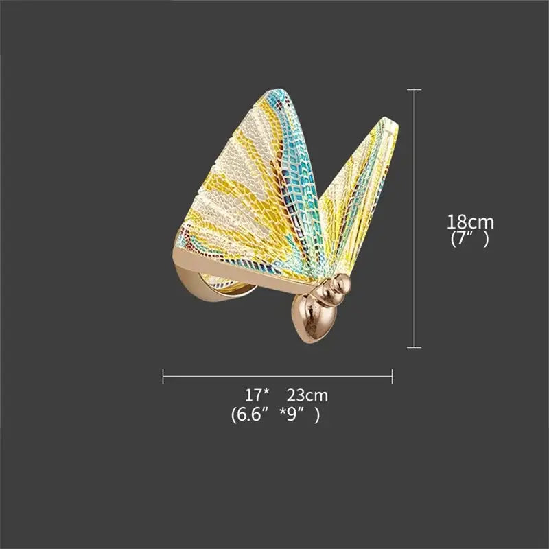 Modern gold decorbites butterfly wall lights bedroom glass sconces