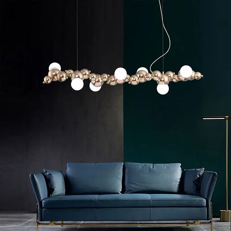 Modern gold decorbites caterpillar metal ball pendant light dining room