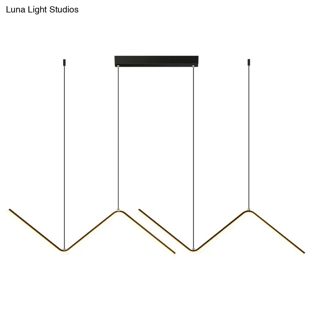 Modern gold double z shaped hanging light kitchen island fixture