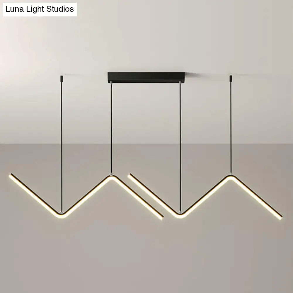 Modern gold double z shaped hanging light kitchen island fixture
