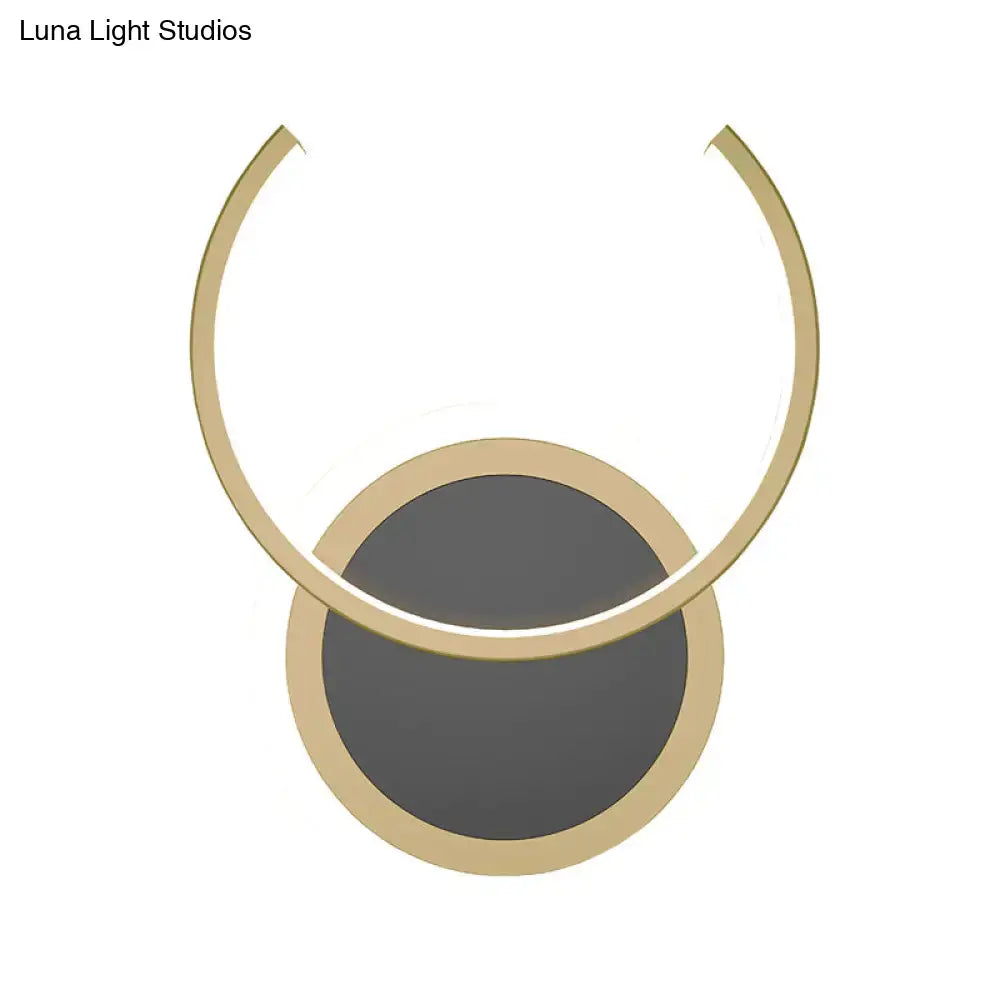 Modern gold dual ring led wall sconce bedroom light