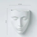 Modern gold face ceramic wall-mounted vase living room decor