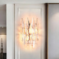 Modern gold finish teardrop crystal wall lamp bedroom sconce