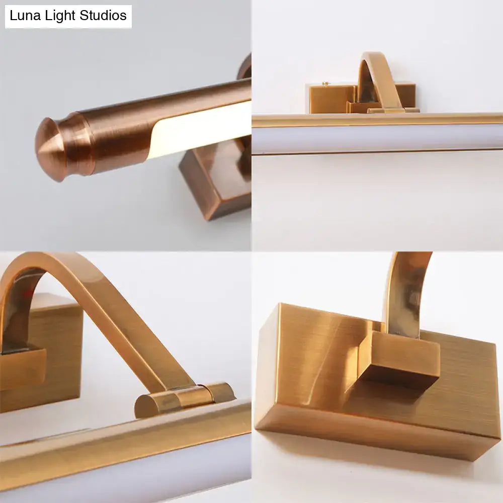 Modern gold finish tubed led vanity light kitchen wall sconce